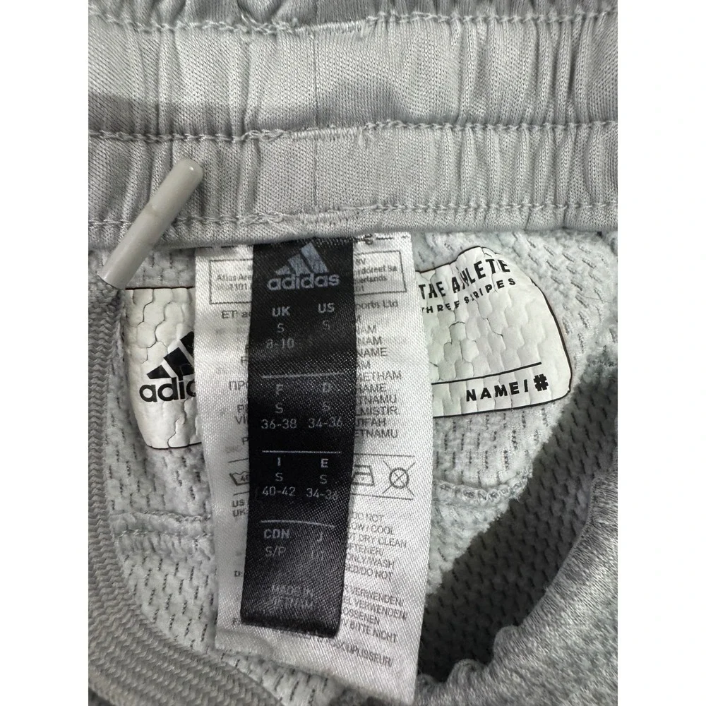 Adidas Mens S Heather Gray Textured Knit Joggers‎ Ankle Zip Sweatpants Small